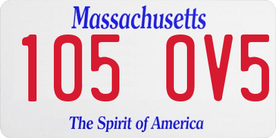 MA license plate 105OV5