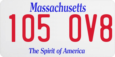 MA license plate 105OV8