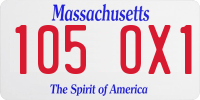 MA license plate 105OX1