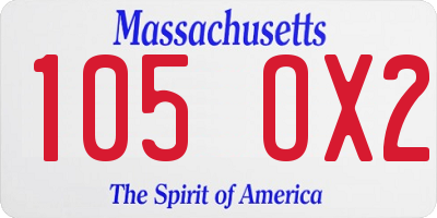 MA license plate 105OX2