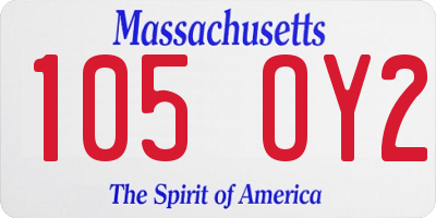 MA license plate 105OY2