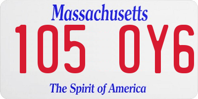 MA license plate 105OY6