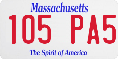 MA license plate 105PA5