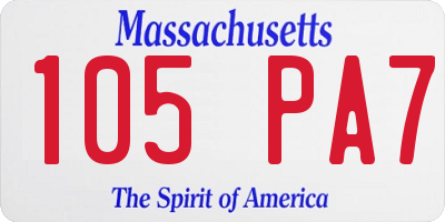 MA license plate 105PA7