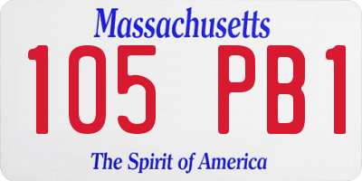 MA license plate 105PB1