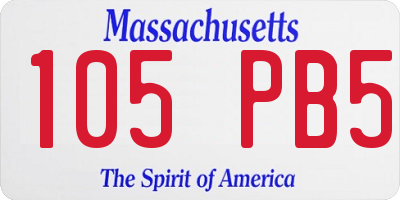 MA license plate 105PB5