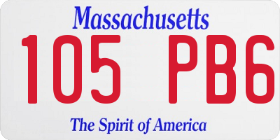 MA license plate 105PB6