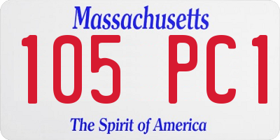 MA license plate 105PC1