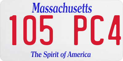 MA license plate 105PC4