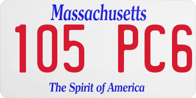 MA license plate 105PC6