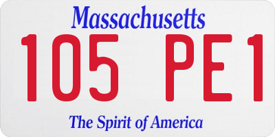 MA license plate 105PE1