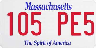 MA license plate 105PE5