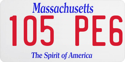 MA license plate 105PE6