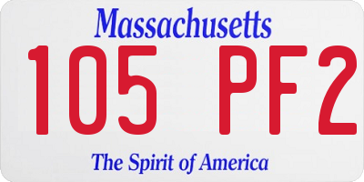 MA license plate 105PF2