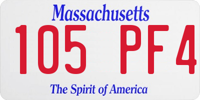MA license plate 105PF4