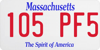 MA license plate 105PF5