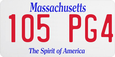 MA license plate 105PG4