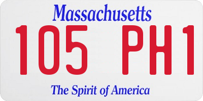 MA license plate 105PH1