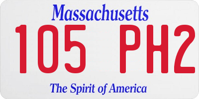 MA license plate 105PH2