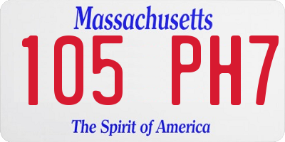 MA license plate 105PH7