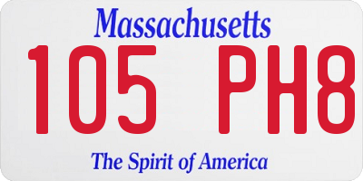 MA license plate 105PH8