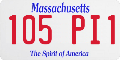 MA license plate 105PI1