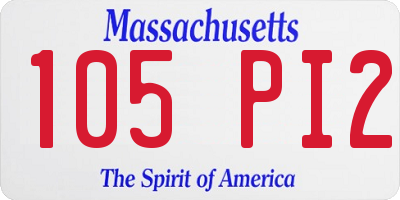MA license plate 105PI2