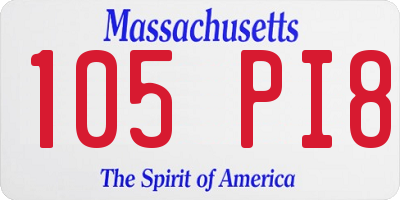 MA license plate 105PI8