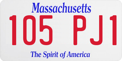 MA license plate 105PJ1