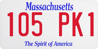 MA license plate 105PK1