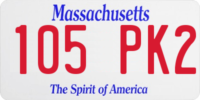 MA license plate 105PK2