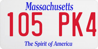 MA license plate 105PK4