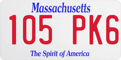 MA license plate 105PK6