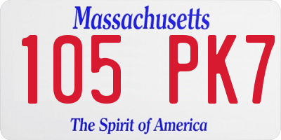 MA license plate 105PK7