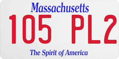 MA license plate 105PL2