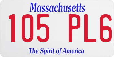 MA license plate 105PL6