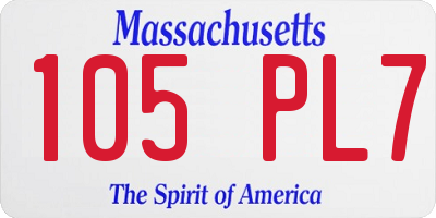MA license plate 105PL7