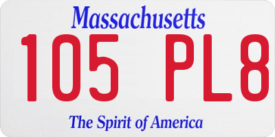 MA license plate 105PL8