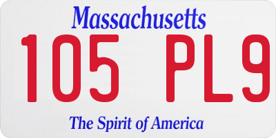 MA license plate 105PL9