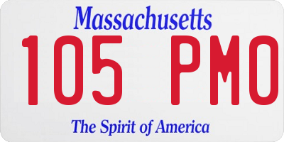 MA license plate 105PM0