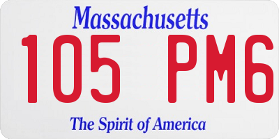 MA license plate 105PM6