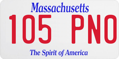 MA license plate 105PN0