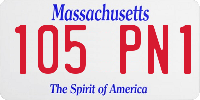 MA license plate 105PN1