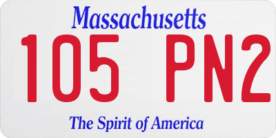 MA license plate 105PN2