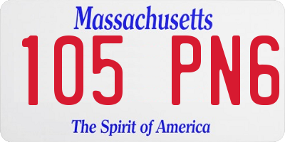 MA license plate 105PN6