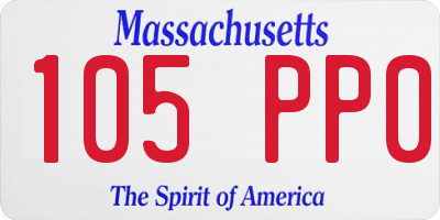 MA license plate 105PP0