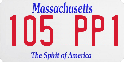 MA license plate 105PP1