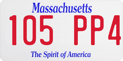 MA license plate 105PP4