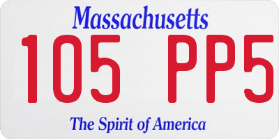 MA license plate 105PP5