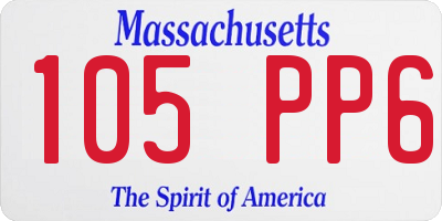 MA license plate 105PP6